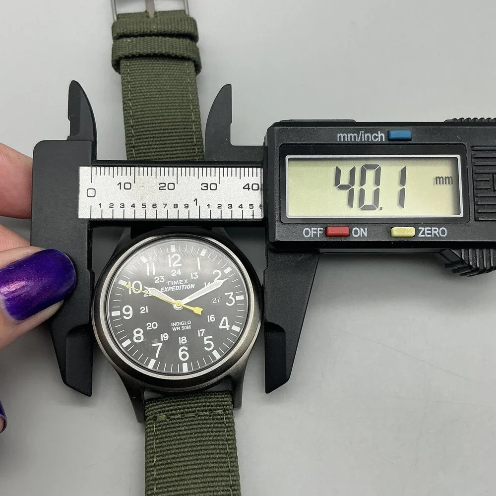 Timex Expedition Scout Indiglo Mens Watch 40mm Black Dial Green Band New Battery